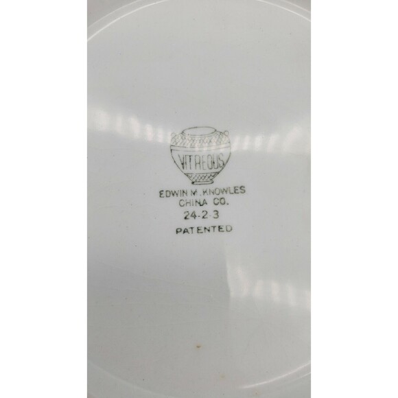 Plaza by Edwin M Knowles Vitreous Serving Bowl 9.25" Diameter Antique 1925 RARE - Picture 6 of 12